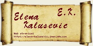 Elena Kalušević vizit kartica